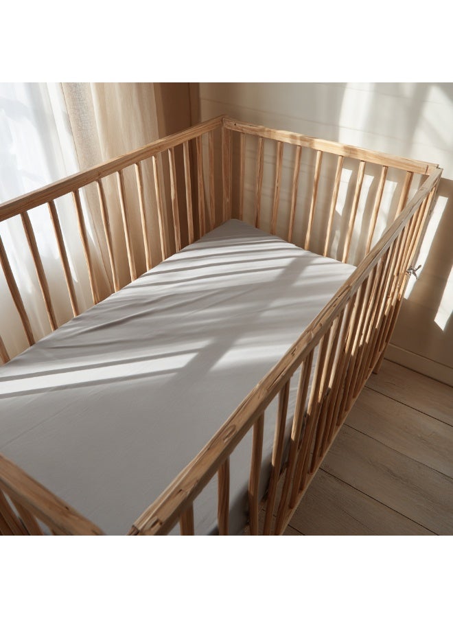 Minoa Baby Bamboo Fitted Crib Sheet, M (70 cm x 140 cm), Light Grey - Image 1