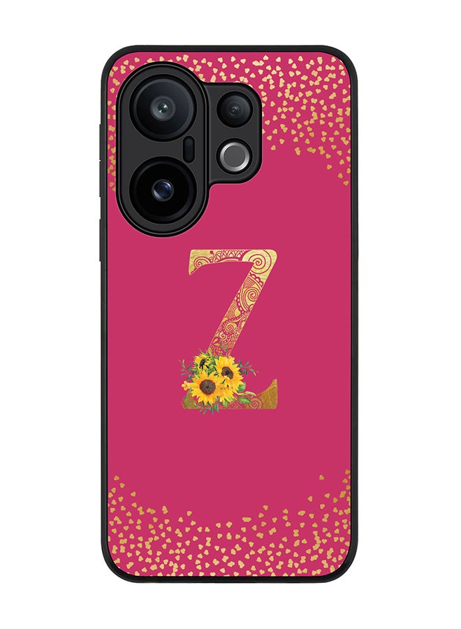 Stylizedd For vivo X200 FE / S30 Pro mini Case,Slim fit Camera Protection, Shockproof Thin Phone cover  - Custom Floral Monogram - Z ( Deep Pink )