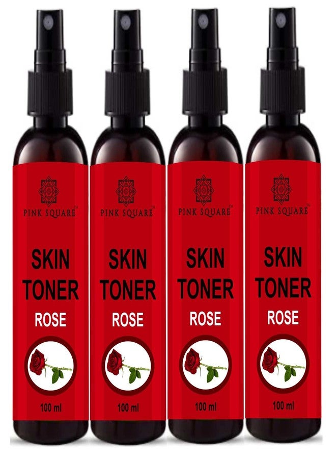 Pink Square Rose Face Toner Refreshing Face Mist & Toner | Toner for Hydrating Skin | Alcohol-Free Mist & toner for open pores Tightening Pack of 4 of 100 ML - Image 1