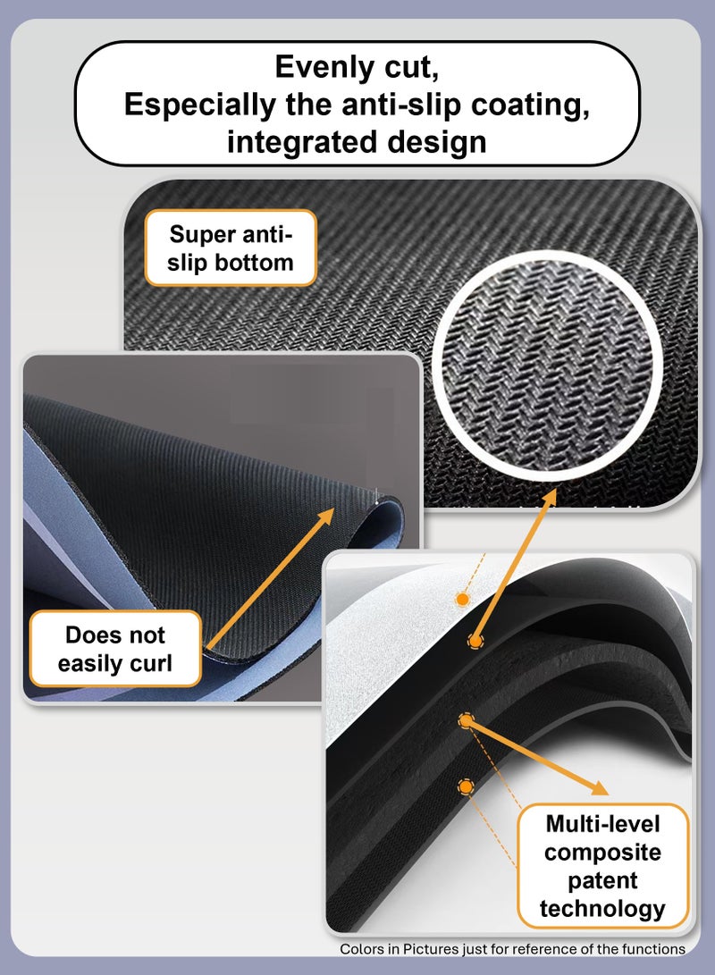 YooA Super Soft and Quick-Drying Bath Mat | Absorbent/Skin-Friendly Diatom Material, Anti-Slip, Machine Washable, Easy to Clean,Ideal for Bathroom,Tub, Shower, Home,Durable (FancyBlue, Gold, Grey, 40x60cm) - Image 3