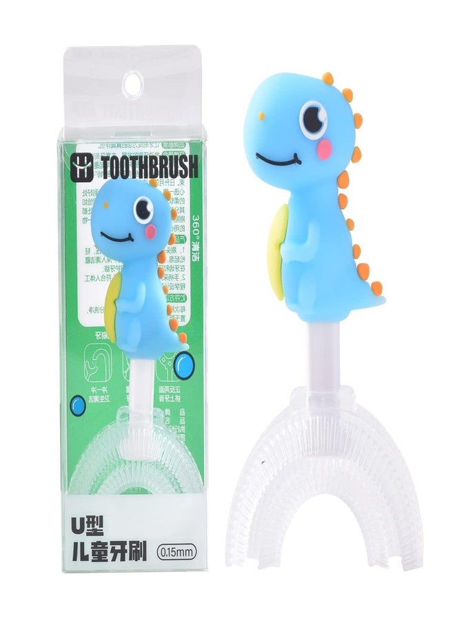 XANTHIC U Shaped Toothbrush for Kids, Food Grade Soft Silicone Brush Head, 360° Oral Teeth Cleaning Tools, Toddlers,Children Infant Manual Toothbrush (1-6 Years,Dinosaur Pattern yellow color) - Image 2