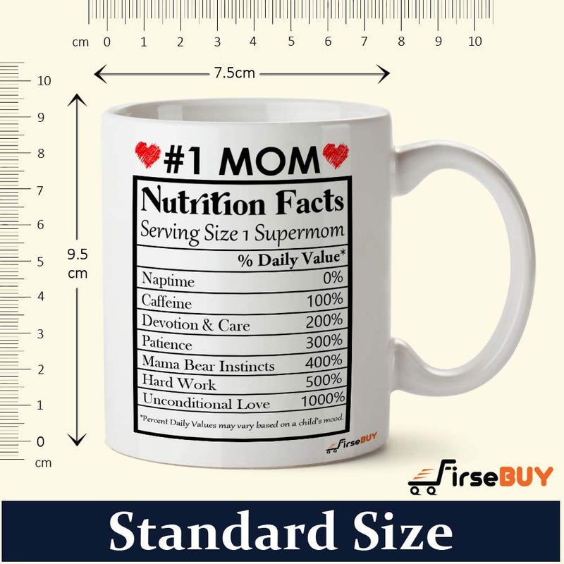 FirseBUY Mom and Dad Funny Nutrition Facts Coffee Mugs White Set of 2 11oz - Image 5