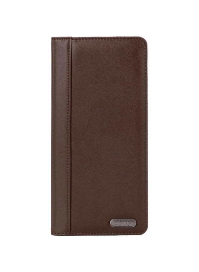 ROCO Business Card Holder 160 Cards8.5 X 5.4 cm Card Size Luxury Leather Brown - Image 1