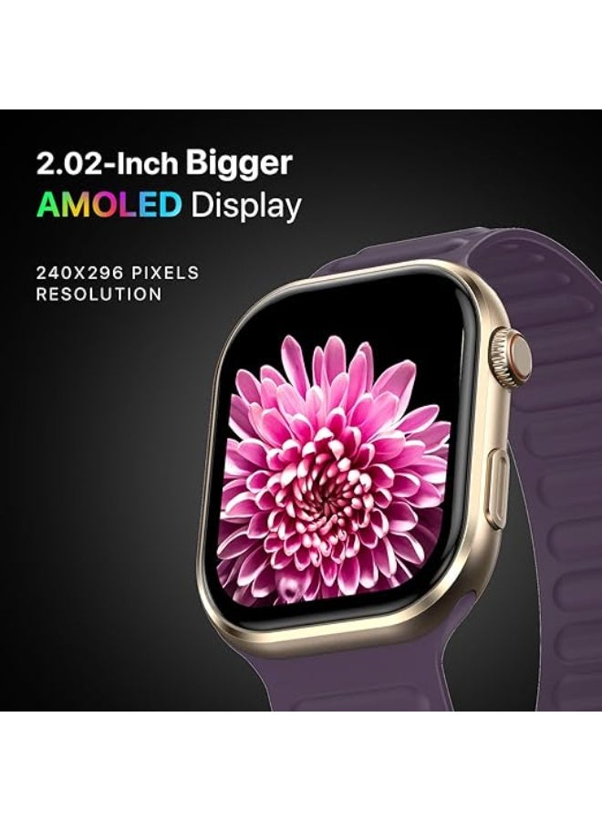 Fire-Boltt Brillia Smart Watch 2.02” Super AMOLED Display, Bluetooth Calling, SpO2, Heart Rate Monitor, 120+ Sports Modes, Fitness Tracker, Voice Assistant, Smart Watch for Man & Women - Image 4