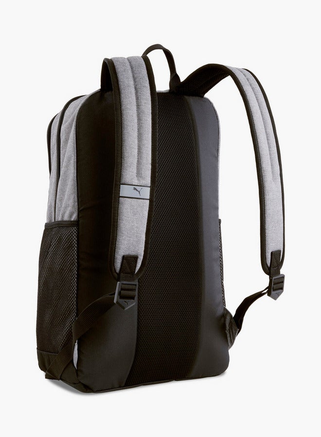 PUMA Logo Embossed School Backpack With Adjustable Straps And Zip Closure - Image 3