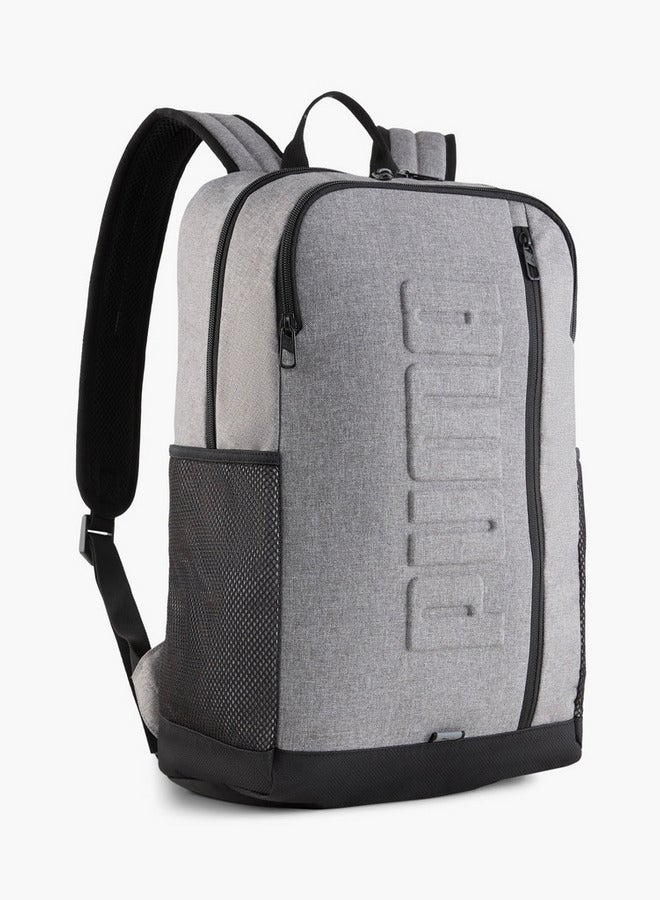 PUMA Logo Embossed School Backpack With Adjustable Straps And Zip Closure - Image 1