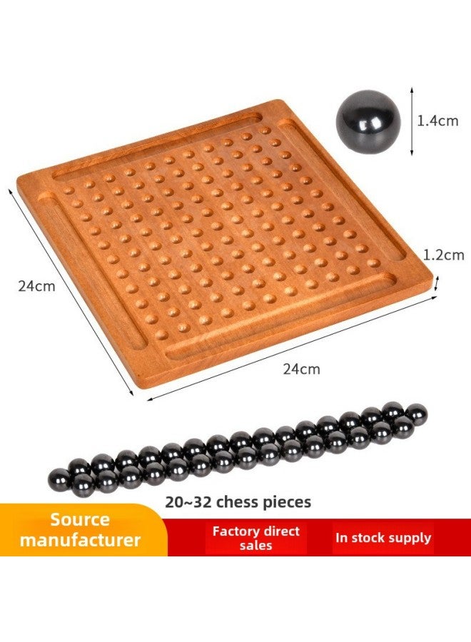 Solid Wood Thunder Magnetic Induction Chess Puzzle Fun Battle Toys Children's Thinking Training Suction Stone Desktop Games-color:Solid Wood Magnetic Sensor Chess (with 32 Magnetic Beads) - Image 2