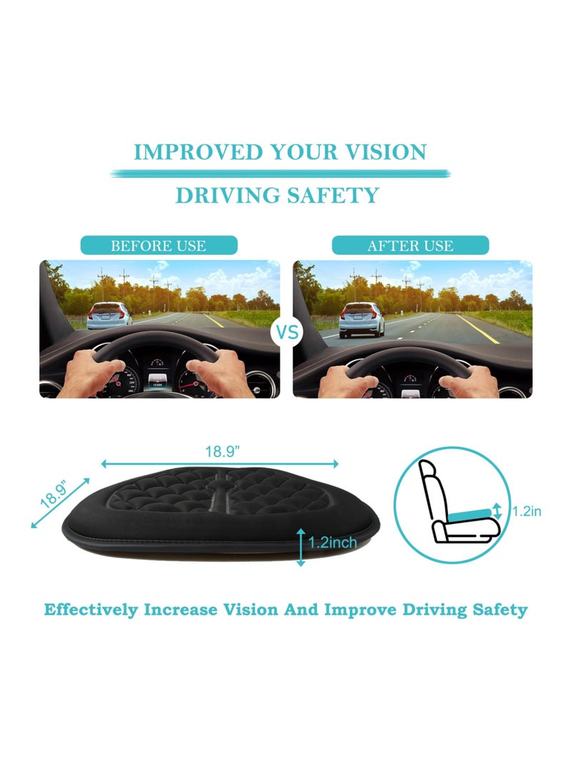 SYOSI Car Seat Cushion, Comfort Memory Foam Driver Seat Cushion, Sciatica and Lower Back Pain Relief, Non-slip Rubber Bottom Seat Cushions for Car Seat Driver, Office Chair, Wheelchair - Black - Image 3