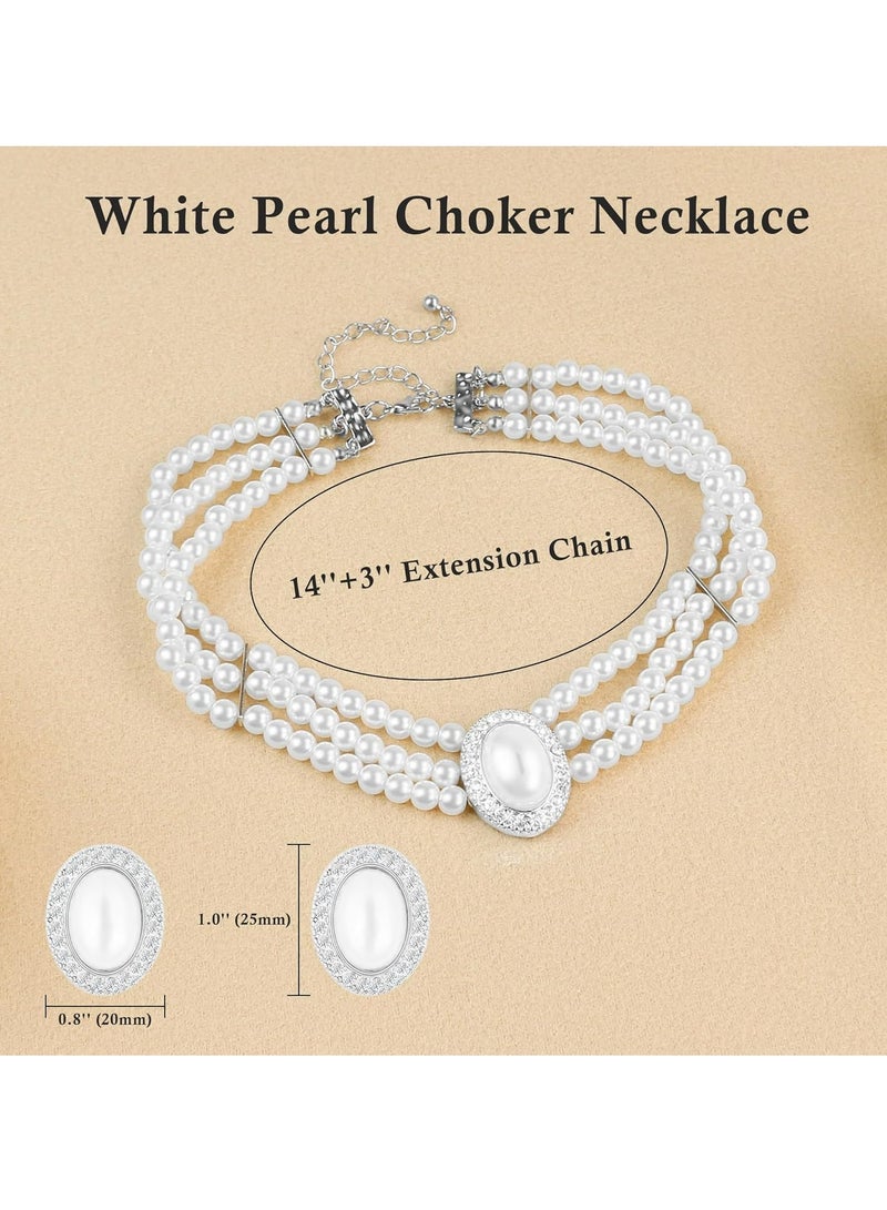 Oasisgalore Pearl Choker Pearl Necklace for Women Vintage Jewelry - Image 5