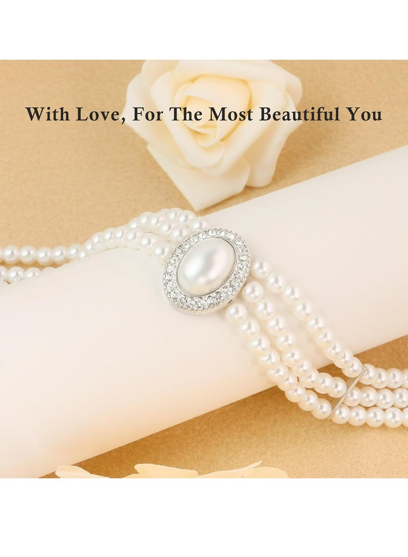 Oasisgalore Pearl Choker Pearl Necklace for Women Vintage Jewelry - Image 3