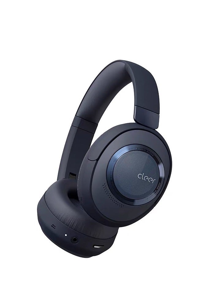 Cleer سماعات بلوتوث مع إلغاء الضوضاء من ألفا، ميكروفون، تحكم باللمس الخارجي، عمر بطارية 35 ساعة، أزرق منتصف الليل - Image 1