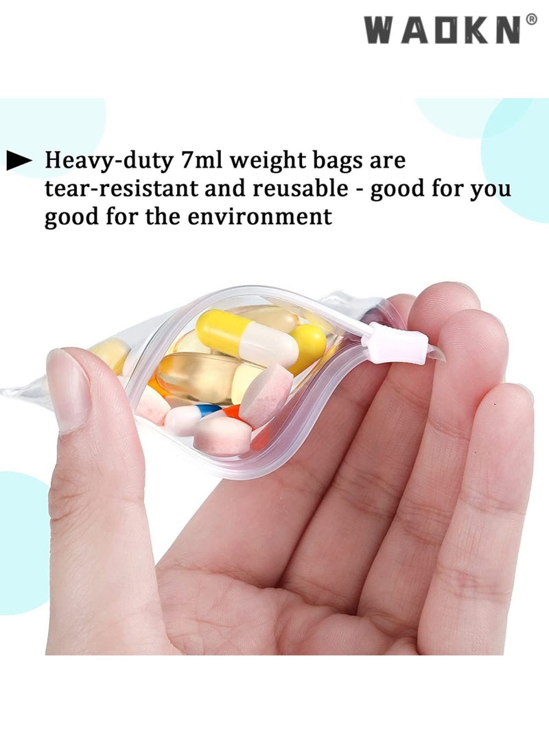 24 PCS Pill Pouch Bags Zippered Pill Pouch Set Reusable Pill Baggies Clear Plastic Pill Bags Self Sealing Travel Medicine Organizer Storage Pouches with Slide Lock for Pills and Small Items  (Clear)
