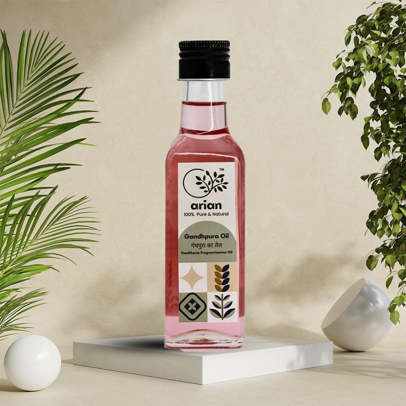 Arian™ Premium Gandhpura Carrier Oil - 100% Pure, Natural and Therapeutic Grade Carrier Oil for Nourishing Massage, Skin Care, Hair Care, and Personal Care (Gandhpura Oil, 100ml/3.3oz) - Image 1
