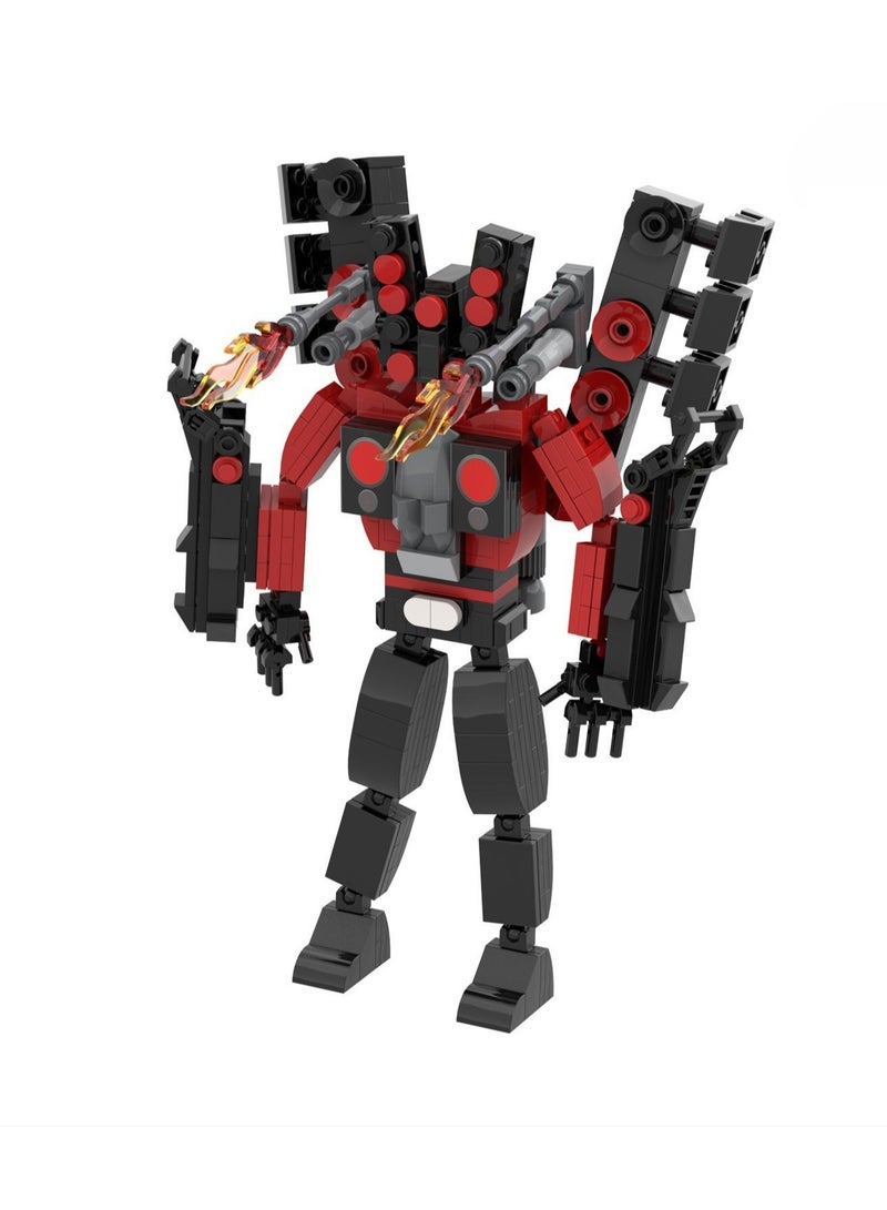 Children's Self-assembled Small Particle Toy Building Blocks Newly Upgraded Flame Titan Sound King Model Hand-made - Image 1