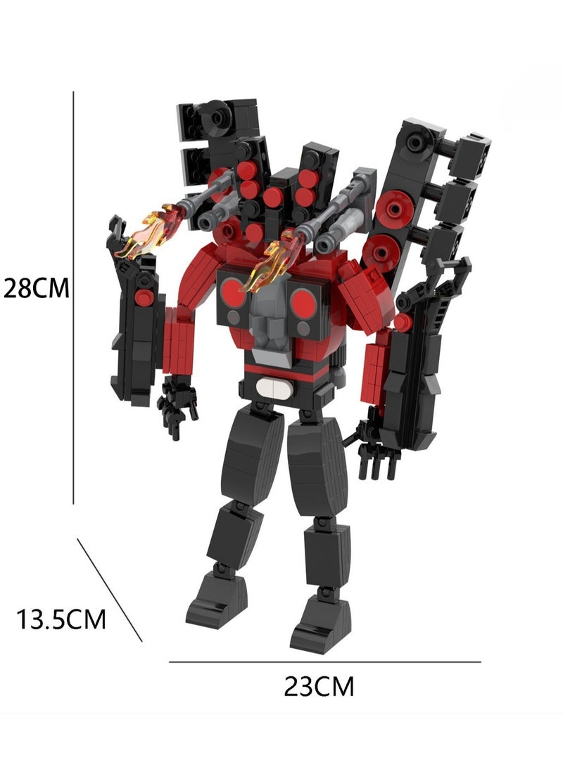 Children's Self-assembled Small Particle Toy Building Blocks Newly Upgraded Flame Titan Sound King Model Hand-made - Image 2