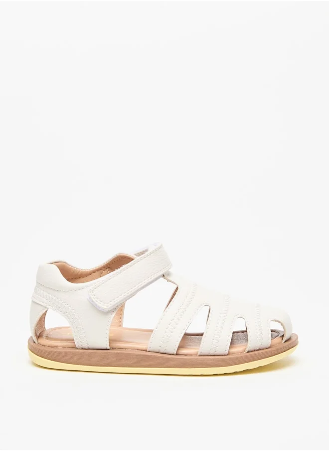 JUNIORS Boys Solid Sandals With Hook And Loop Closure