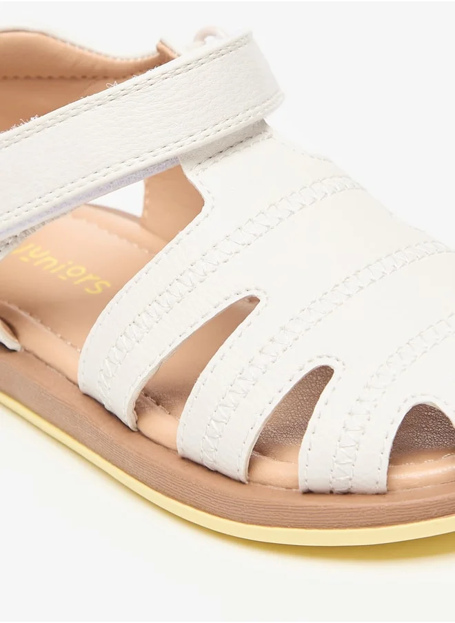 JUNIORS Boys Solid Sandals With Hook And Loop Closure