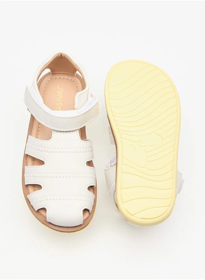 JUNIORS Boys Solid Sandals With Hook And Loop Closure