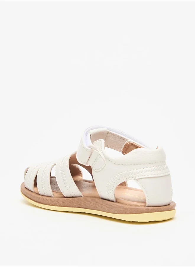 JUNIORS Boys Solid Sandals With Hook And Loop Closure