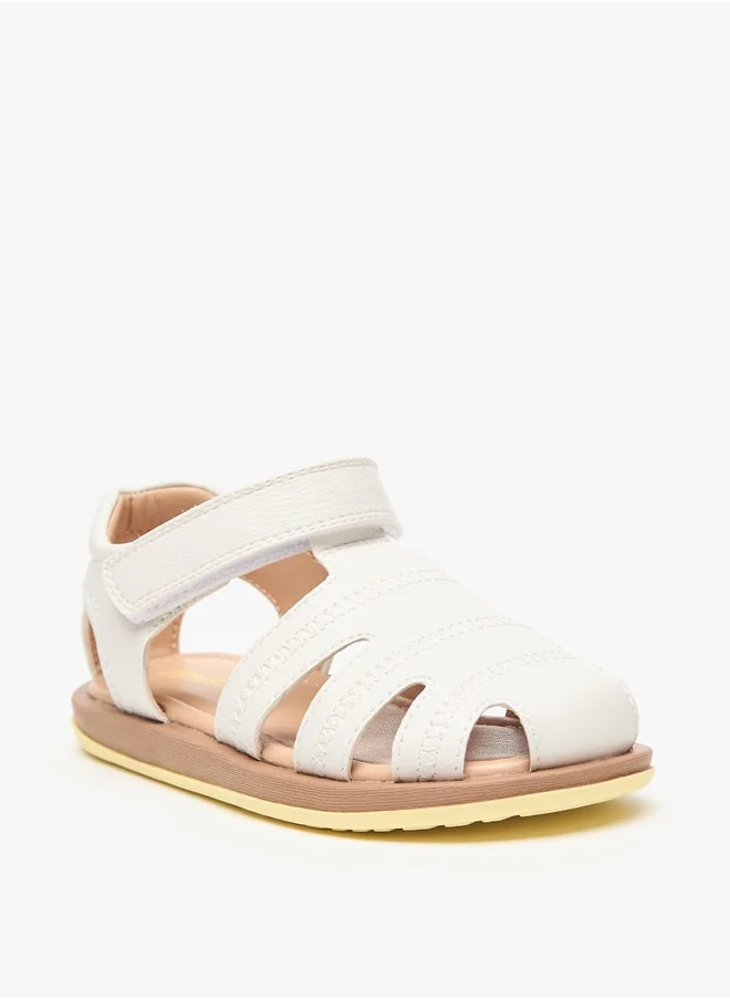 JUNIORS Boys Solid Sandals With Hook And Loop Closure