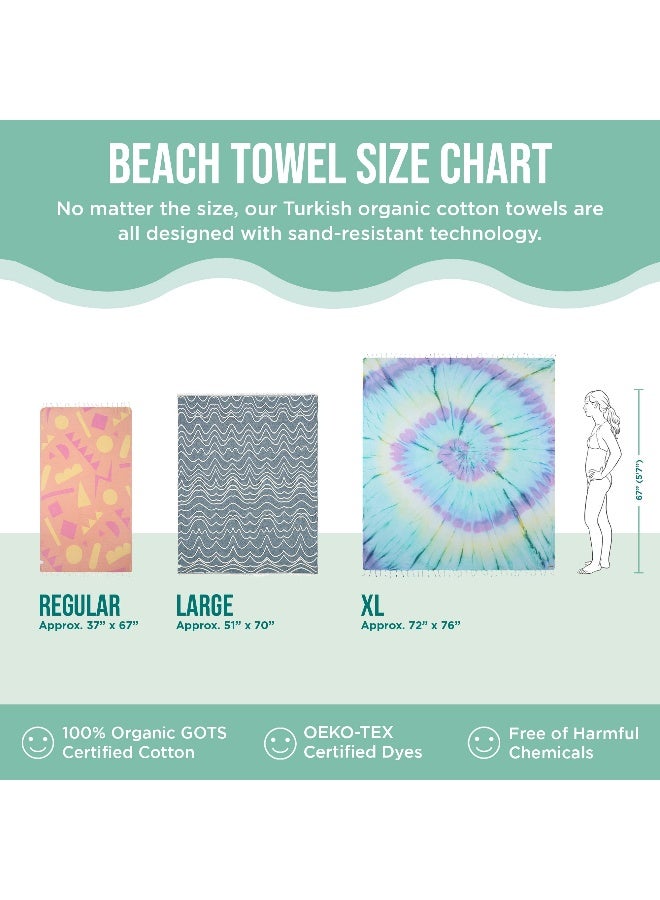 Sand Cloud Turkish Beach Towel - Sand Free - 100% Organic Turkish Cotton Yarn - Quick Dry Towel for Beach, Picnic Blanket or Throw - As Seen on Shark Tank - Mandala (Dark Grey) - Image 5