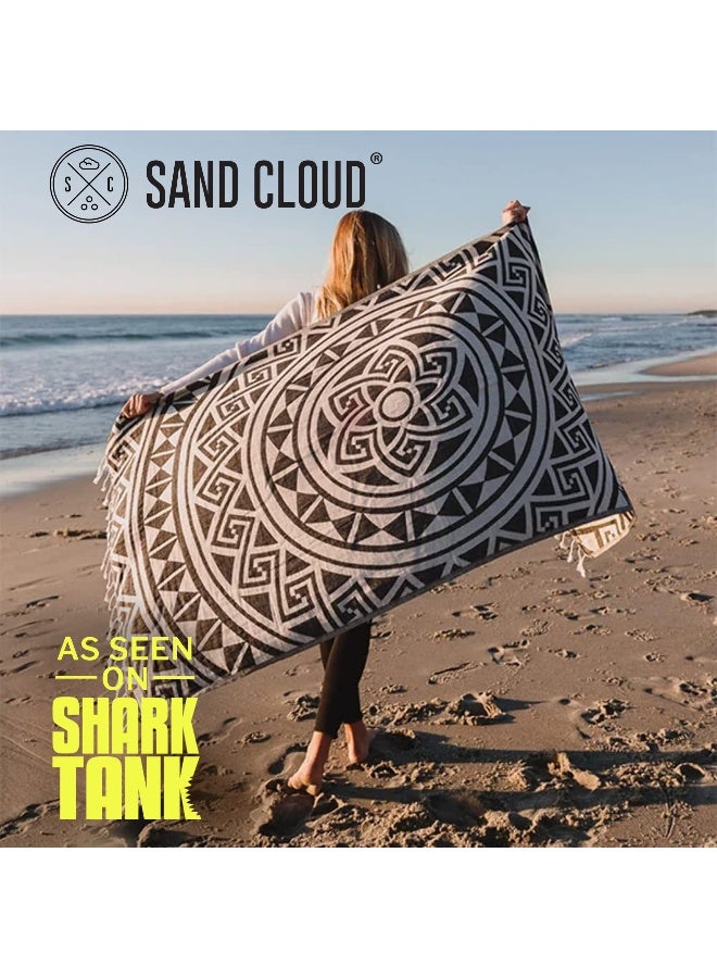 Sand Cloud Turkish Beach Towel - Sand Free - 100% Organic Turkish Cotton Yarn - Quick Dry Towel for Beach, Picnic Blanket or Throw - As Seen on Shark Tank - Mandala (Dark Grey) - Image 2