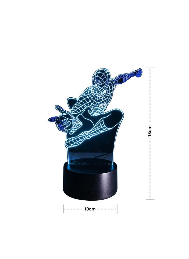 Y&D - 3D Night Lamp Optical Novelty Illusion Led Light Home Decoration Visual RGB Gradient Table Lamps for Kids (Spiderman) - Image 1