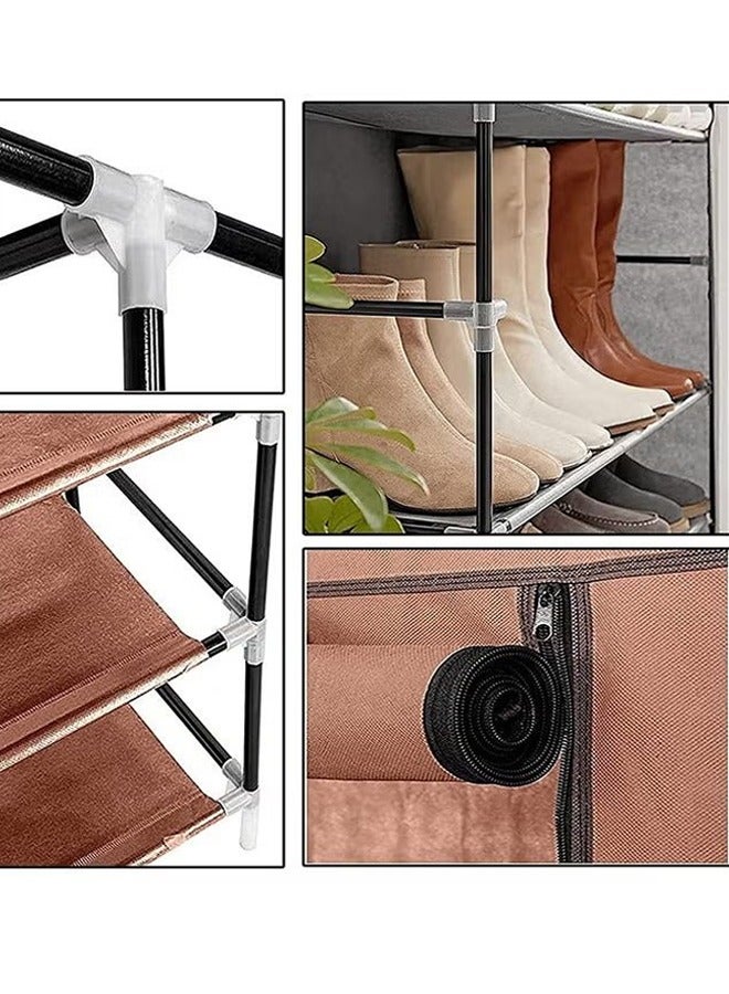 10-layer shoe rack, non-woven fabric cover shoe storage cabinet, corridor, doorway, living room shoe rack - Image 4