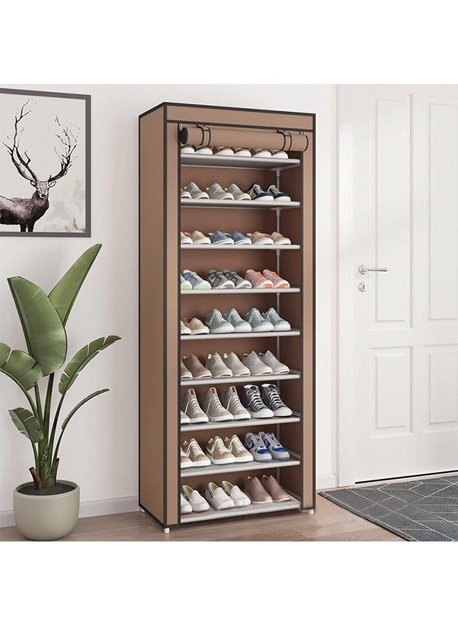 10-layer shoe rack, non-woven fabric cover shoe storage cabinet, corridor, doorway, living room shoe rack - Image 1