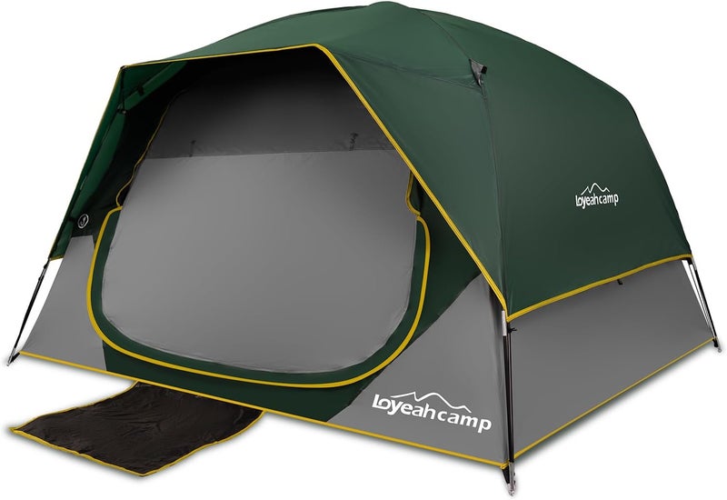 LOYEAHCAMP 4 Person Camping Tent - Easy Setup Waterproof Family Dome Tent with Rainfly and Carry Bag - Image 1