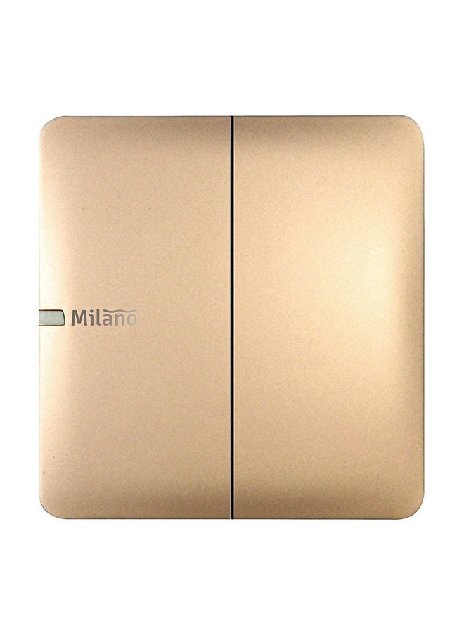 milano 10A 2 Gang 1 Way Switch Made With Polypropylene Colored In Piano Gold Electrical Switches, Sockets, Outlets For Home Appliances L 3 X W 3 Cm Gold - Image 2