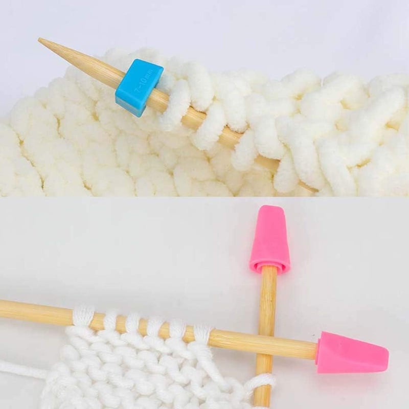 Coopay Coopay 19pcs Knitting Needles Point Protectors MultiColored Rubber Knit Needle Tip Cap Stoppers with Compartment Box  Ideal Knitting  Crochet Supplies Gift for 7mm to 15mm Needle - Image 4