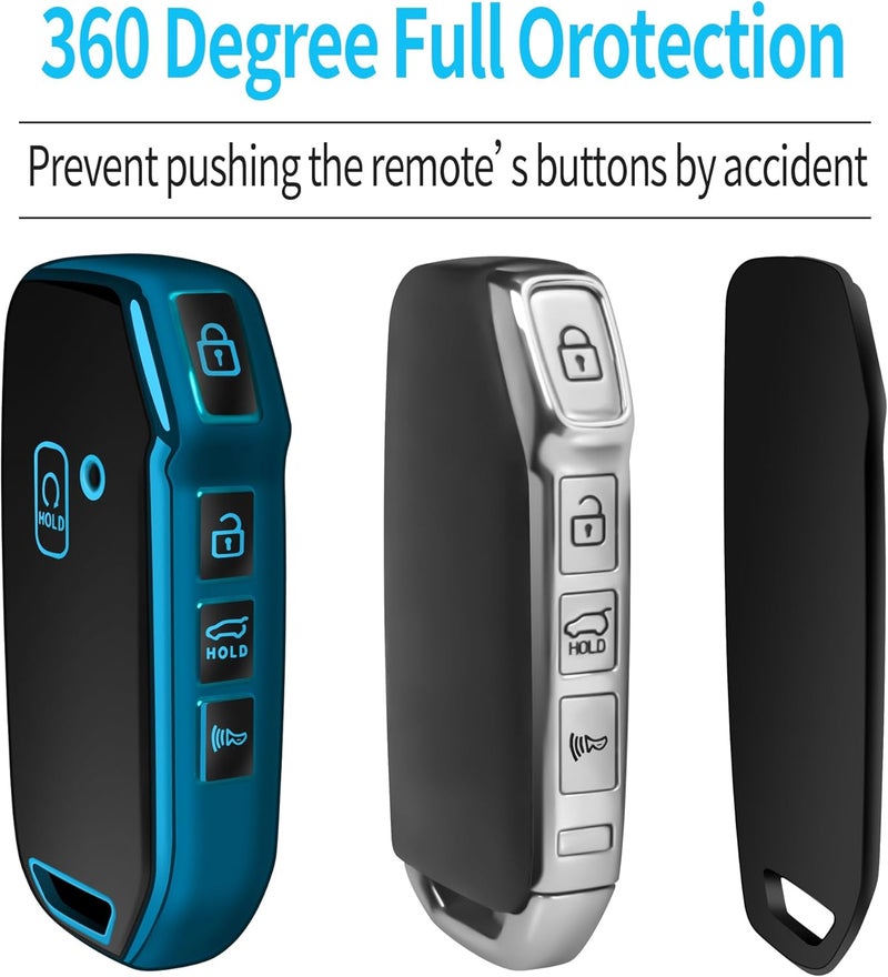 Tukellen Soft TPU Key Fob Cover for Kia - Blue - Image 4