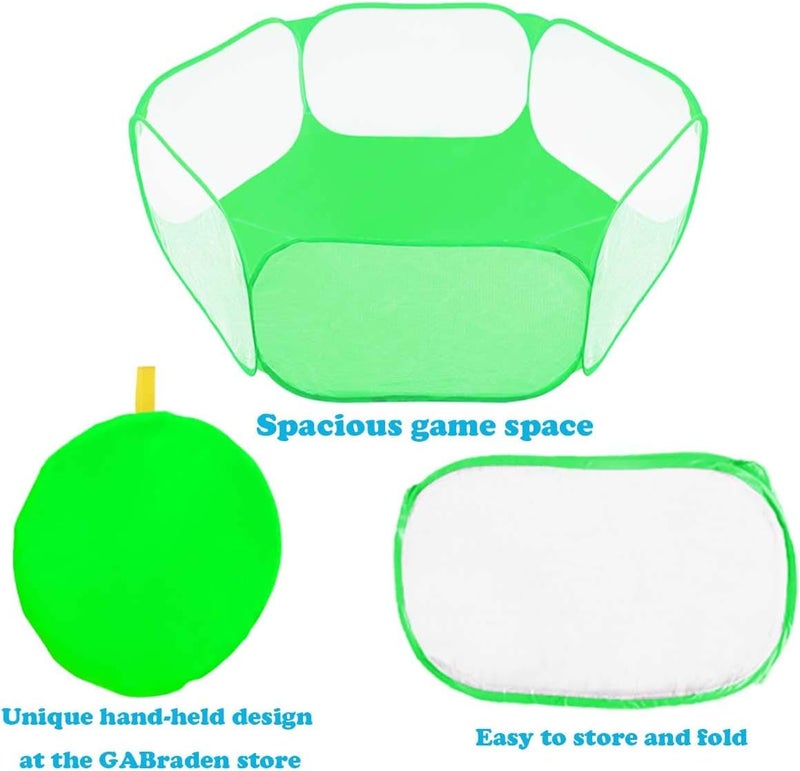 GABraden Small Animals Tent,Reptiles Cage,Breathable Transparent Pet Playpen Pop Open Outdoor/Indoor Exercise Fence,Portable Yard Fence (Cool Green) - Image 4