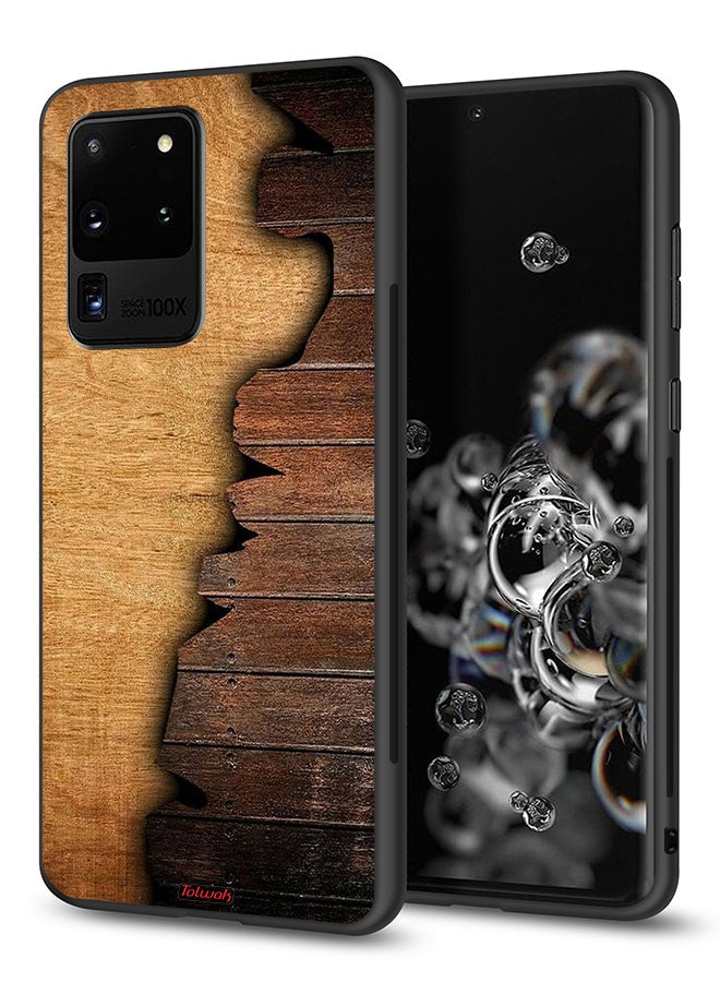 Tolwak Samsung Galaxy S20 Ultra Protective Case Cover Vintage Wood Pattern - Image 1