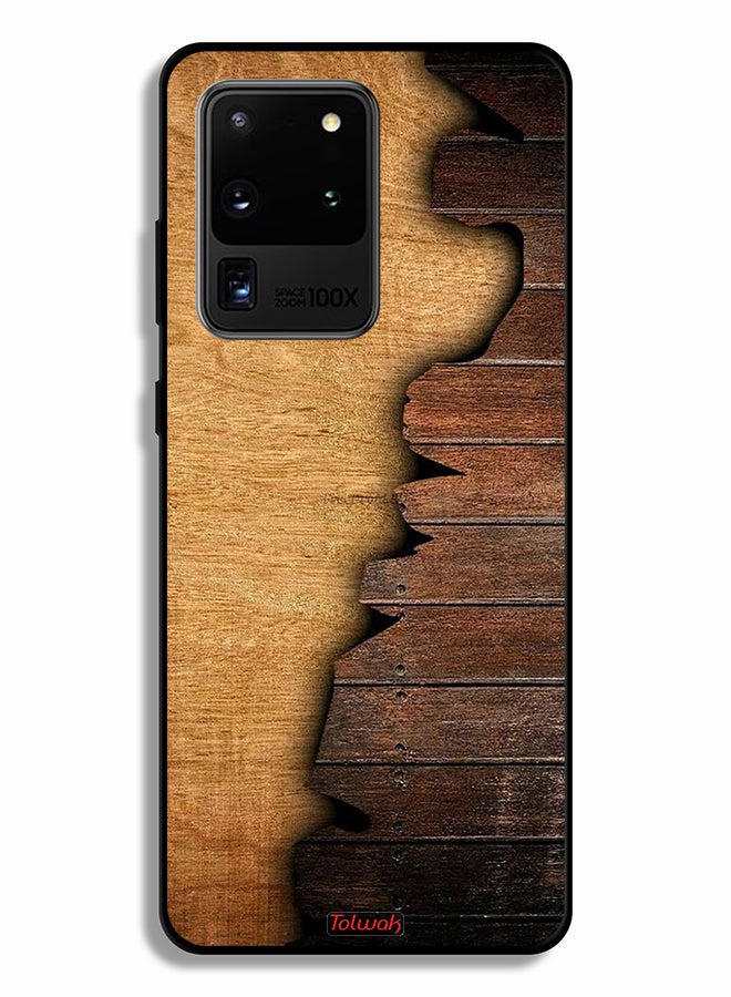Tolwak Samsung Galaxy S20 Ultra Protective Case Cover Vintage Wood Pattern - Image 2
