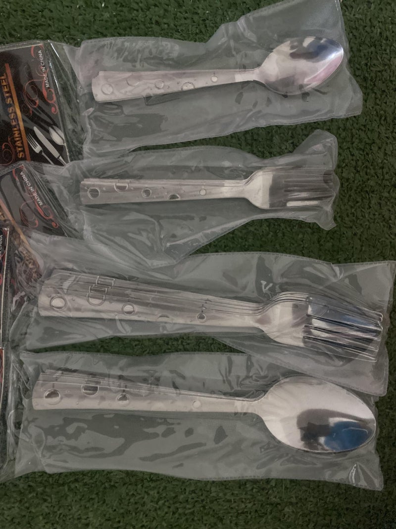24-Piece Stainless Steel Flatware Set, Includes Large and Small Spoons and Forks - Image 2