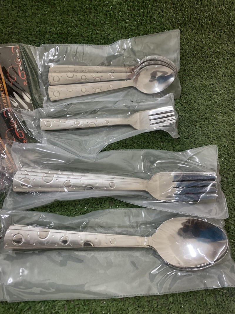 24-Piece Stainless Steel Flatware Set, Includes Large and Small Spoons and Forks - Image 1
