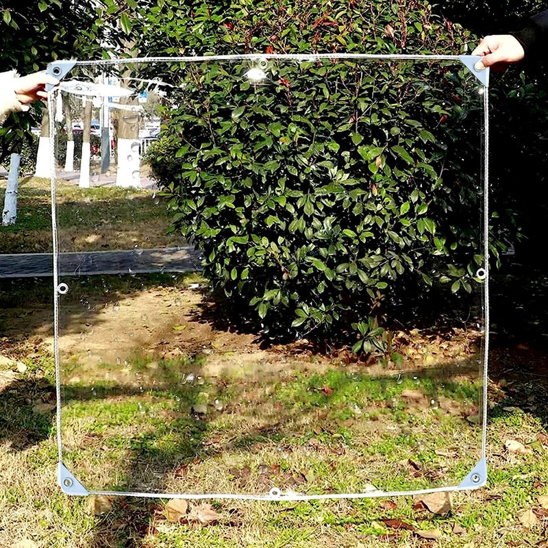 LCYFBE 3 x 6 FT Clear Tarps Heavy Duty PVC Vinyl 14 Mil Thick Tarpaulin Glass Tarpaulin with Metal Grommets, Protects Against Water, Tear, Cold Weather Resistan for Greenhouse Balcony Garden - Image 2