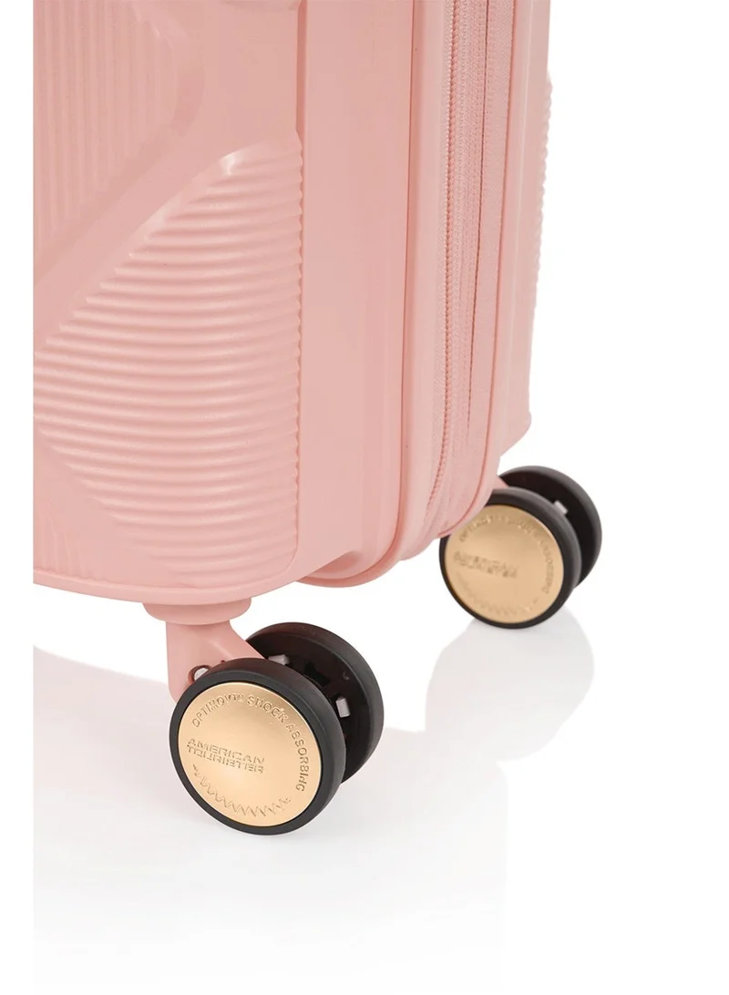 American Tourister 55 cm / 20 inch Instagon Suitcase, Cabin Size 55 cm / 20 inch, 4 Double Wheels, Hard Top, Polypropylene, Peach Blossom|DuoSaf™ Security Zipper|TSA 008 Lock|Optimov™ Shock Absorbing Wheels|Expandable - 3 Years International Warranty  | Best Price UAE