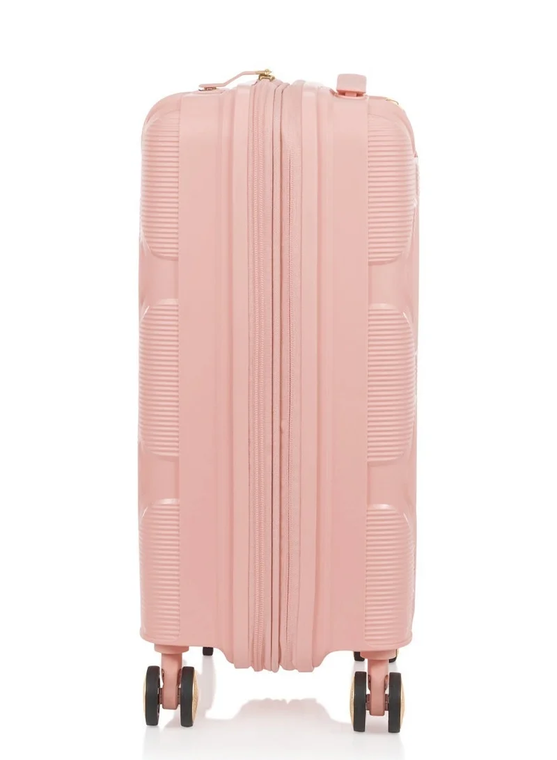 American Tourister 55 cm / 20 inch Instagon Suitcase, Cabin Size 55 cm / 20 inch, 4 Double Wheels, Hard Top, Polypropylene, Peach Blossom|DuoSaf™ Security Zipper|TSA 008 Lock|Optimov™ Shock Absorbing Wheels|Expandable - 3 Years International Warranty  | Best Price UAE