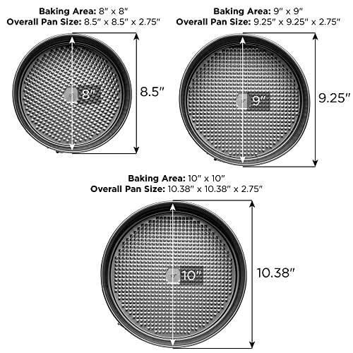 Ecolution Bakeins 3 Piece Springform Pan Set, Gray, 8”, 9”, and 10” Set - Image 2