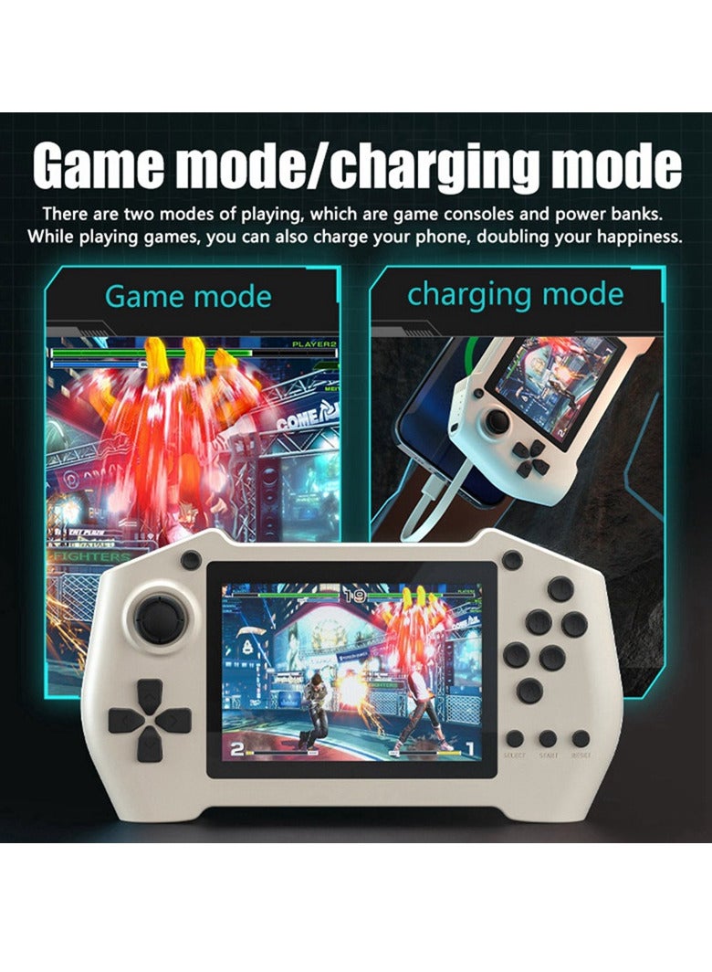 DY14 Retro Game Console 32G 10000 Games Handheld Game Console Supports Dual Game Controllers 10000 Mah Power Bank (White) - Image 3