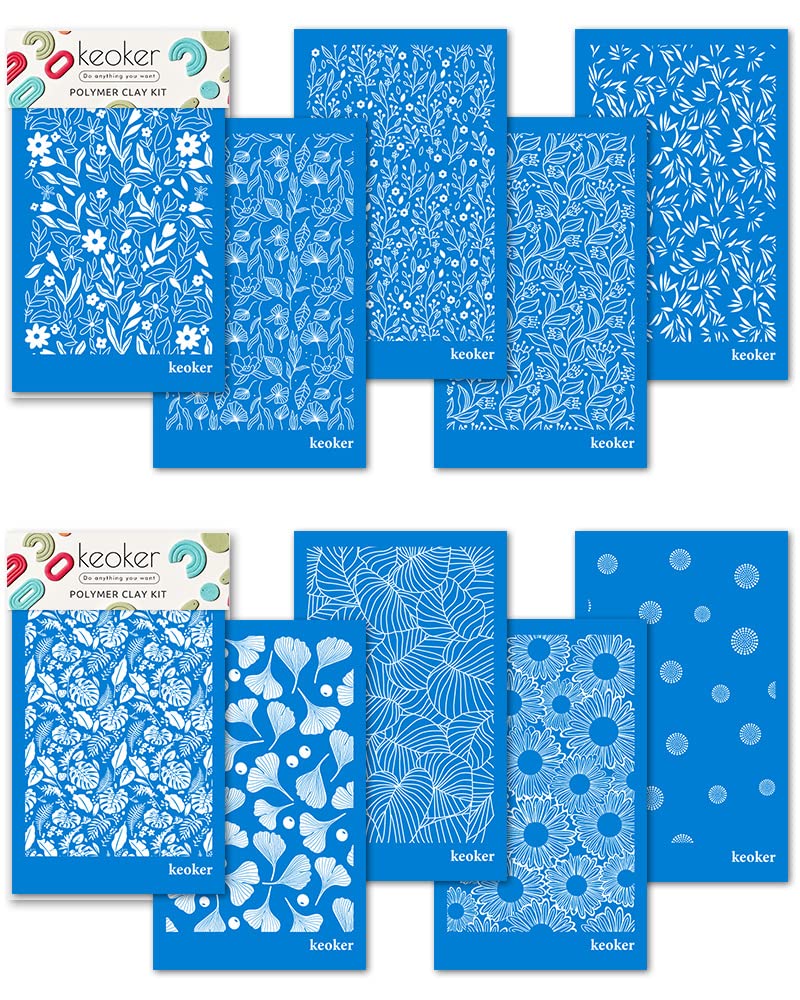 KEOKER Silk Screen Stencils for Polymer ClayCheetah Leopard Silk Screen for Polymer Clay 6 PCS Reusable Silkscreen Print Kit for Printing on Clay Other Jewelry Clay Earrings Decoration 6PC