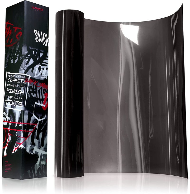 VViViD+ Ultimate Headlight Taillight Tint Vinyl Wrap (12" x 7ft, Dark Smoke) - Image 1