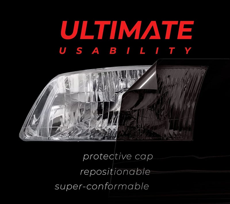 VViViD+ Ultimate Headlight Taillight Tint Vinyl Wrap (12" x 7ft, Dark Smoke) - Image 3