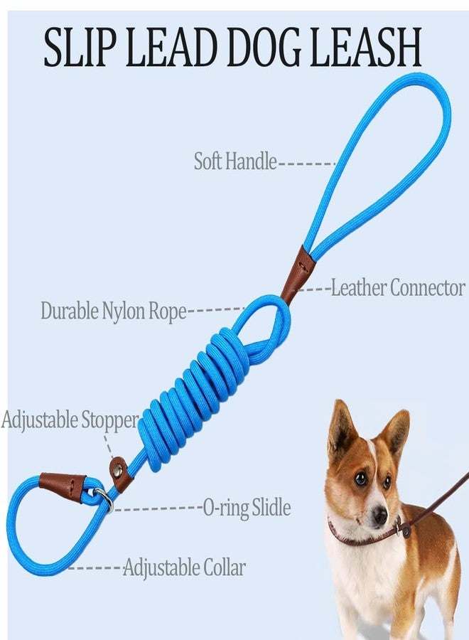 MayPaw Slip Lead Control Leash for Dogs No Pull, 13+ Colors Classic Dog Lead 7FT Pet Slip Leash, 1/4” Rope Leashes for Small Medium Animals (7ft*1/4", Blue) - Image 2