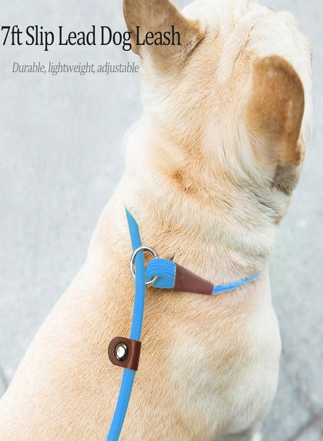 MayPaw Slip Lead Control Leash for Dogs No Pull, 13+ Colors Classic Dog Lead 7FT Pet Slip Leash, 1/4” Rope Leashes for Small Medium Animals (7ft*1/4", Blue) - Image 5