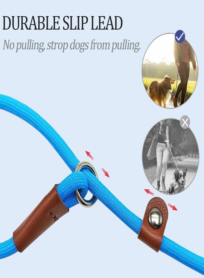 MayPaw Slip Lead Control Leash for Dogs No Pull, 13+ Colors Classic Dog Lead 7FT Pet Slip Leash, 1/4” Rope Leashes for Small Medium Animals (7ft*1/4", Blue) - Image 3