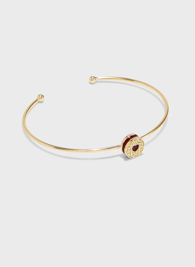 Ted Baker Bellesa Biscuit Button Ultra Fine Cuff Bracelet